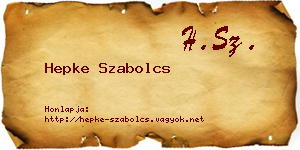 Hepke Szabolcs névjegykártya